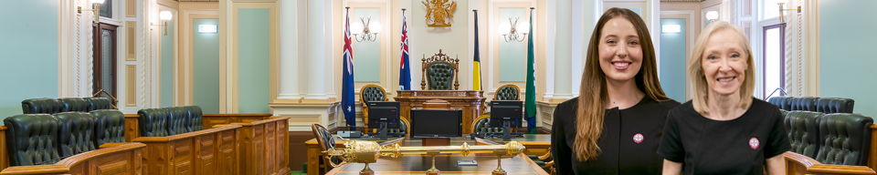 two people in green chamber