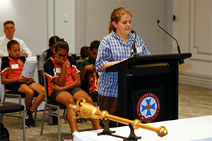student at youth parliament