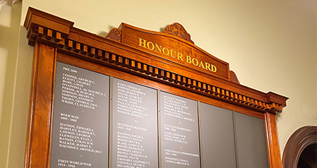 War Service Honour Board at Parliament House